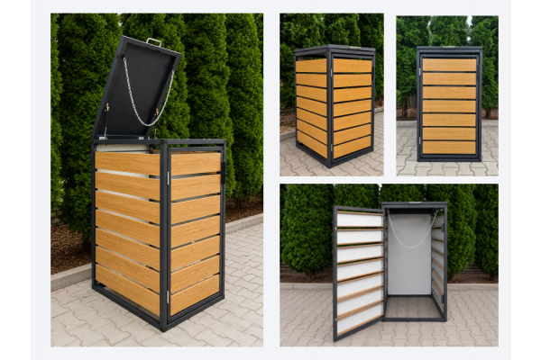 ZABUDOWA ŚMIETNIKOWA 1x240L kolor DREWNO